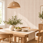 Blush Ivory Pinstripe peel and stick wallpaper