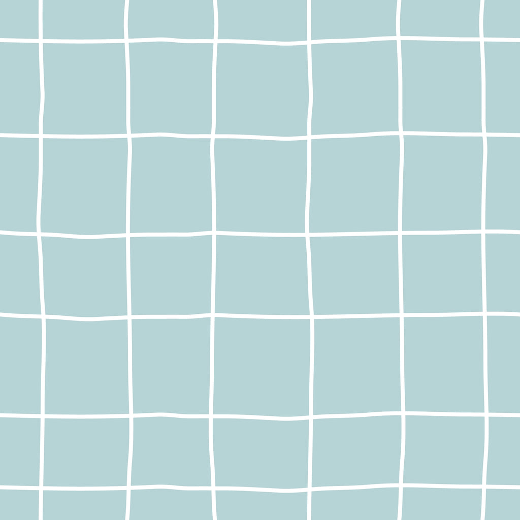 Mist Blue Windowpane peel and stick wallpaper