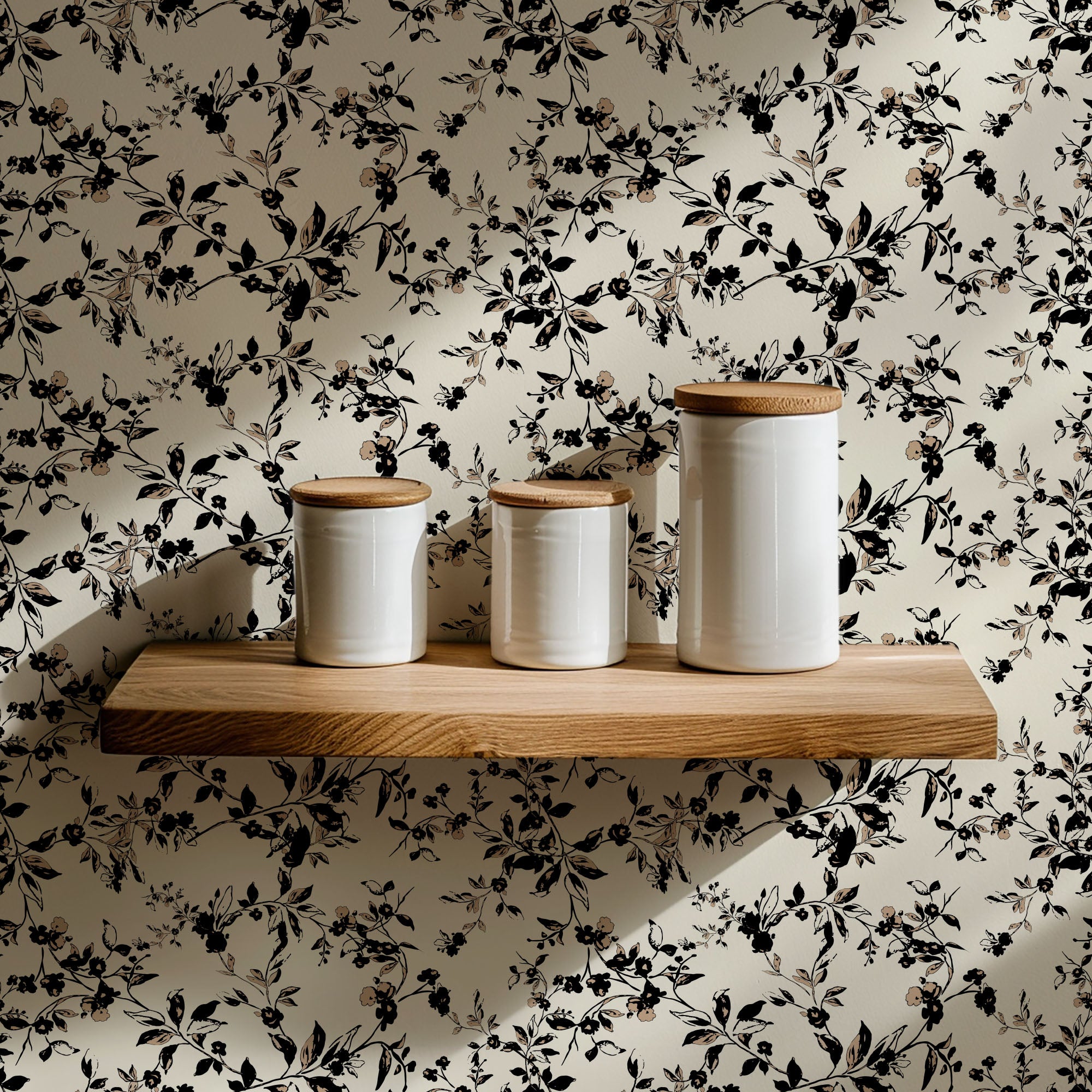 night vines wallpaper, premium peel & stick, 2x4 feet 24 inches x 48 inches, home decor