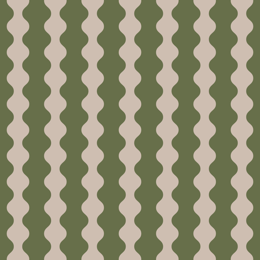 WP424 Olive Wave Wallpaper flat pattern design