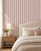 Blush Stripe Wallpaper WP426-bedroom-mockup