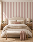 Blush Stripe Wallpaper WP426-bedroom-mockup2