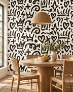 Doodle Wallpaper in a styled interior