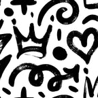 WP427 Doodle Wallpaper flat pattern design