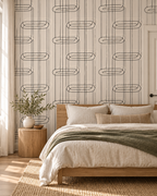 Geometric Line Wallpaper in a styled interior