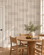 Geometric Line Wallpaper in a styled interior