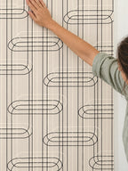 Geometric Line Wallpaper in a styled interior