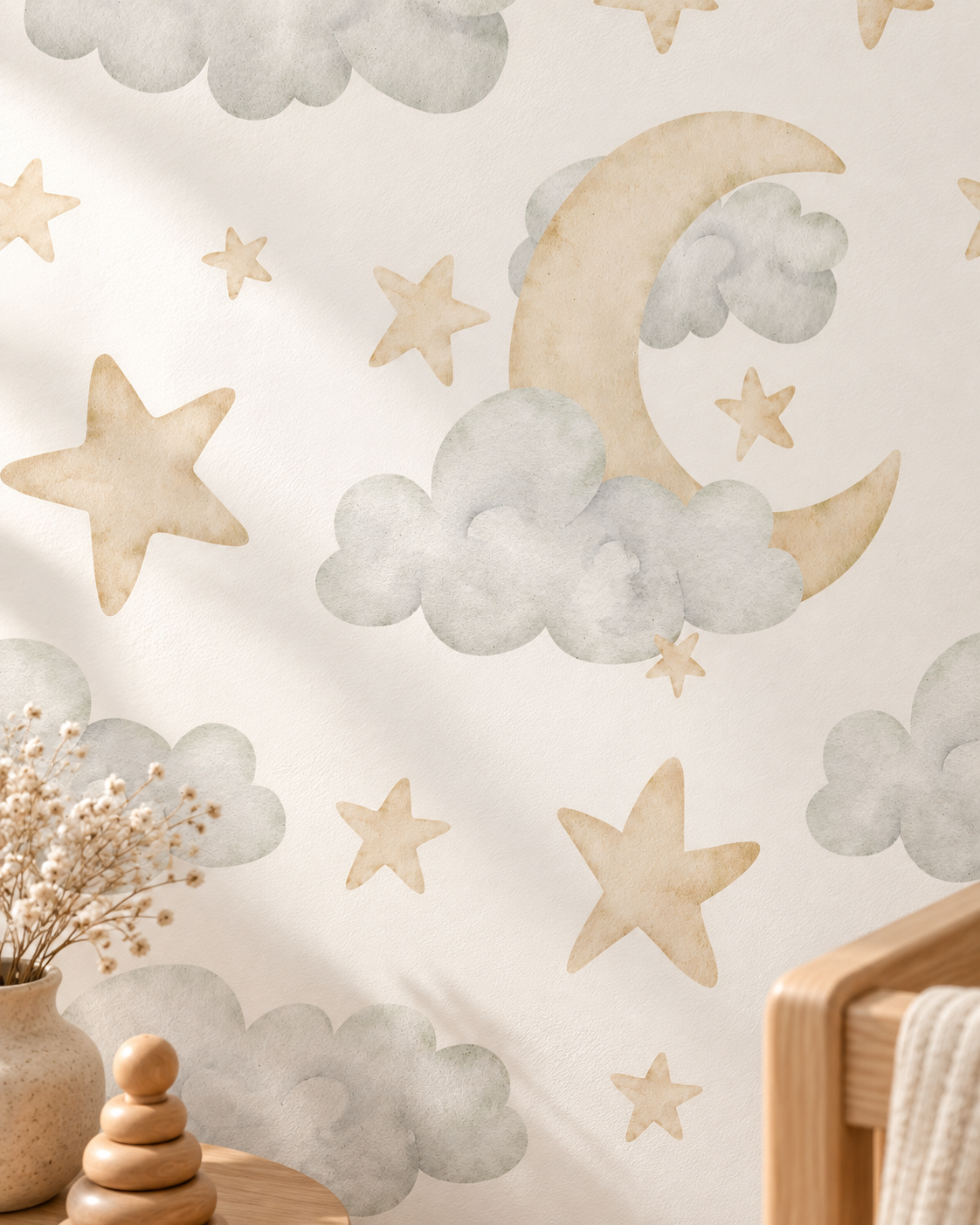 Moonlight Wallpaper in a styled interior