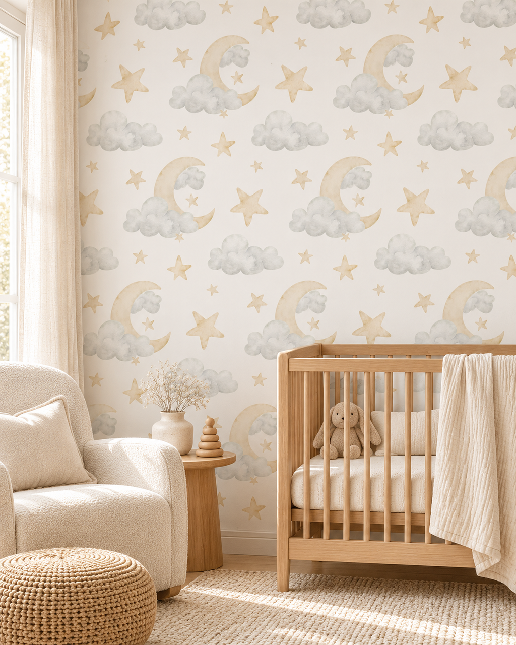Moonlight Wallpaper in a styled interior