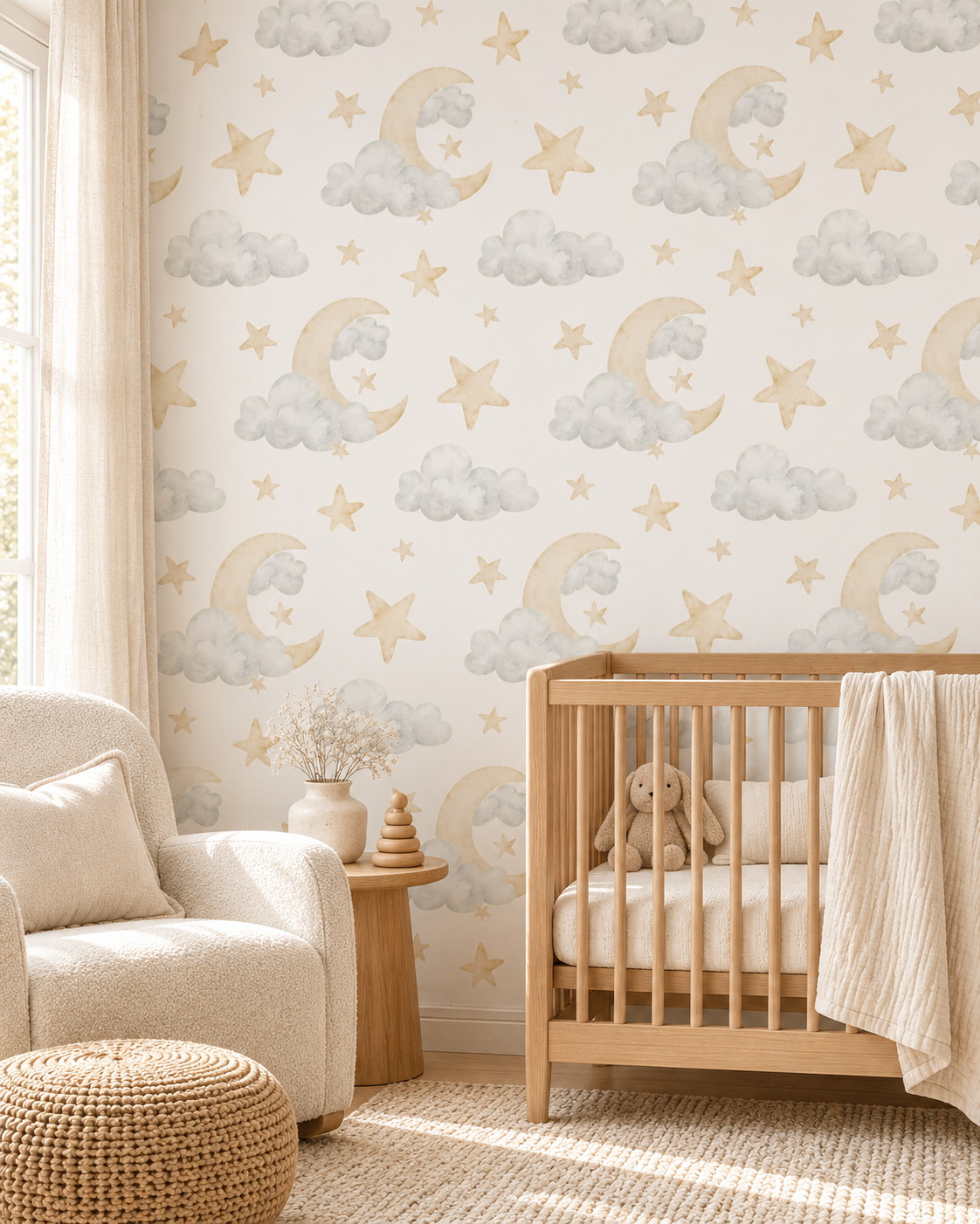 Moonlight Wallpaper in a styled interior