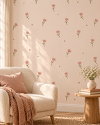 Peach Blossom Wallpaper in a styled interior