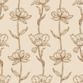WP434 Sepia Floral Wallpaper flat pattern design