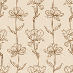 WP434 Sepia Floral Wallpaper flat pattern design