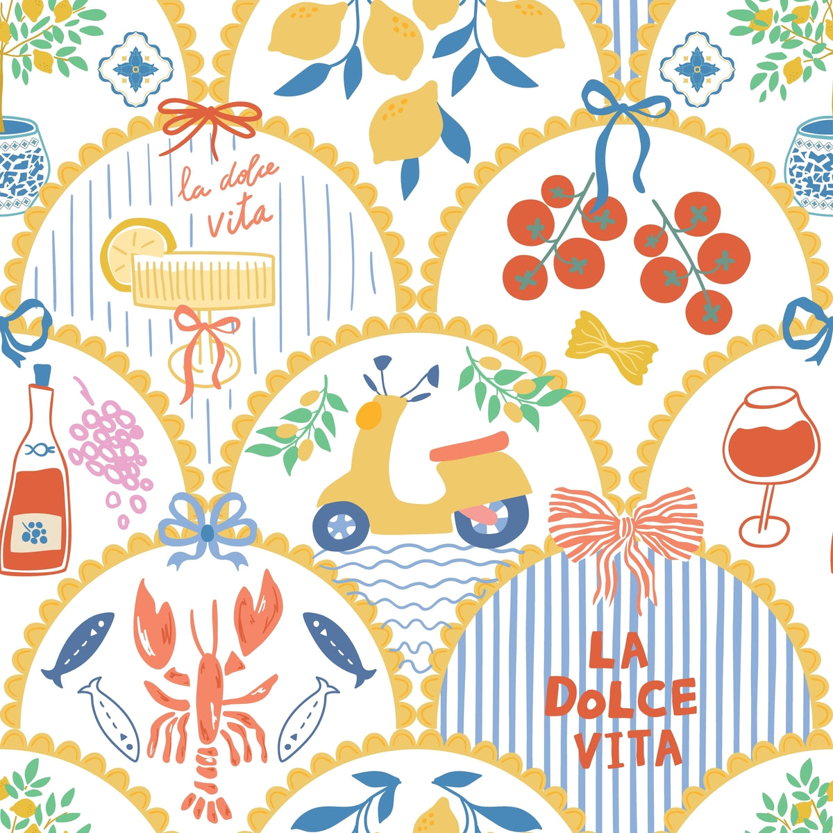 WP437 Dolce Vita Wallpaper flat pattern design