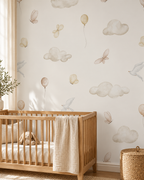 Cloud Balloon Wallpaper in a styled interior