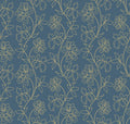 WP445 Golden Botanical Wallpaper flat pattern design