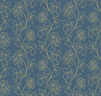 WP445 Golden Botanical Wallpaper flat pattern design