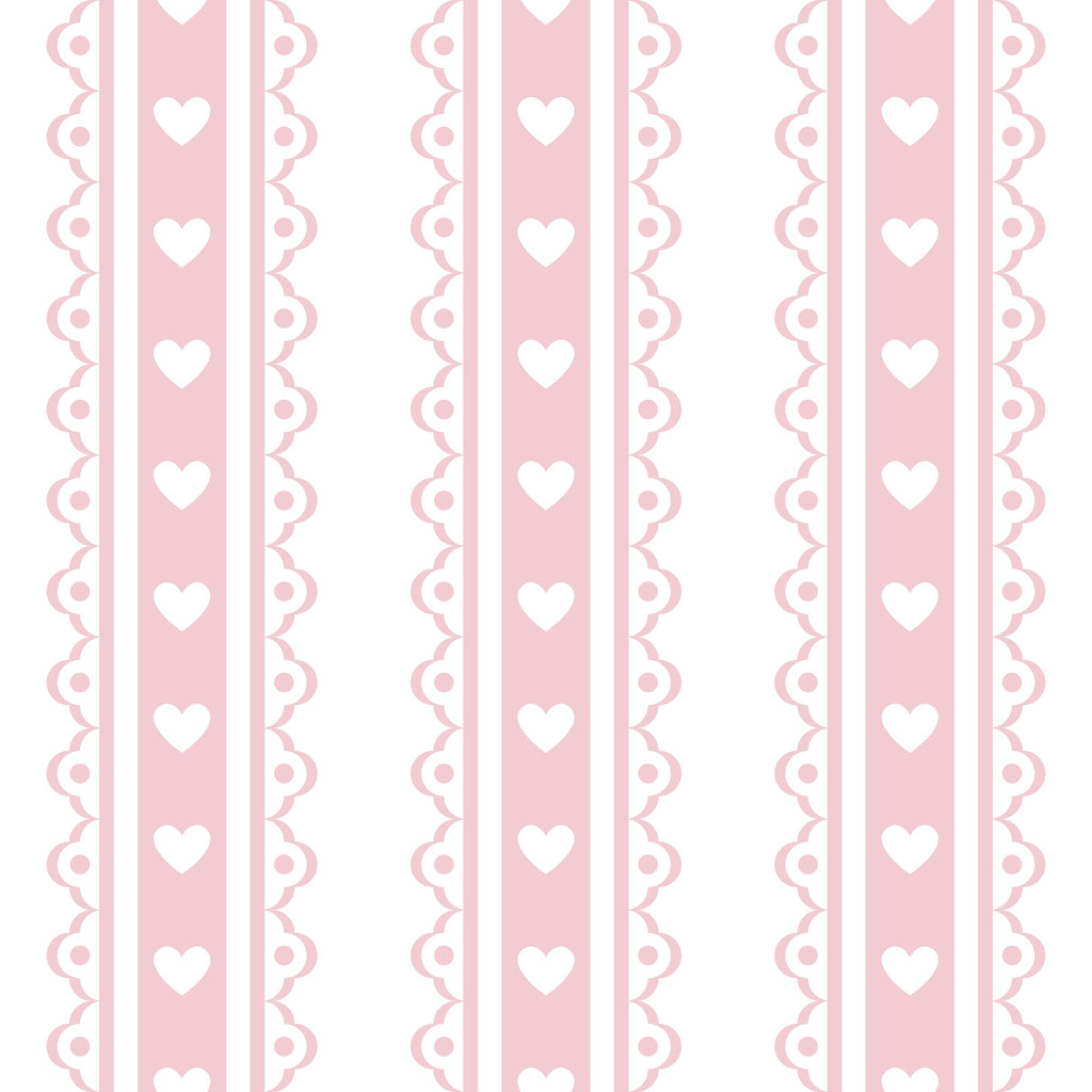 WP446 Heart Stripe Wallpaper flat pattern design