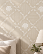 Floral Lattice Wallpaper in a styled interior