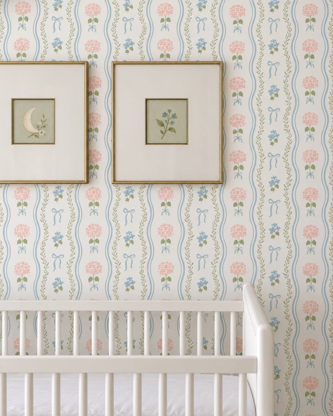 Floral Bow Wallpaper WP450-nursery-mockup