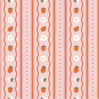 WP452 Strawberry Daisy Wallpaper flat pattern design