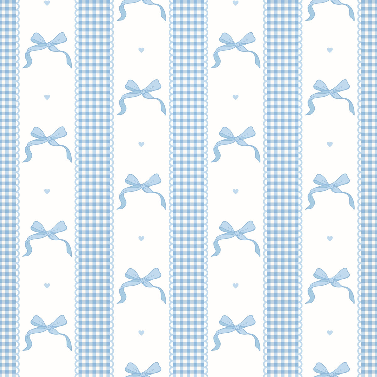 WP457 Blue Bow Wallpaper flat pattern design