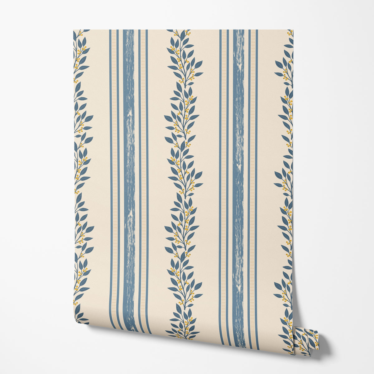 Berry Stripe Wallpaper in a styled interior