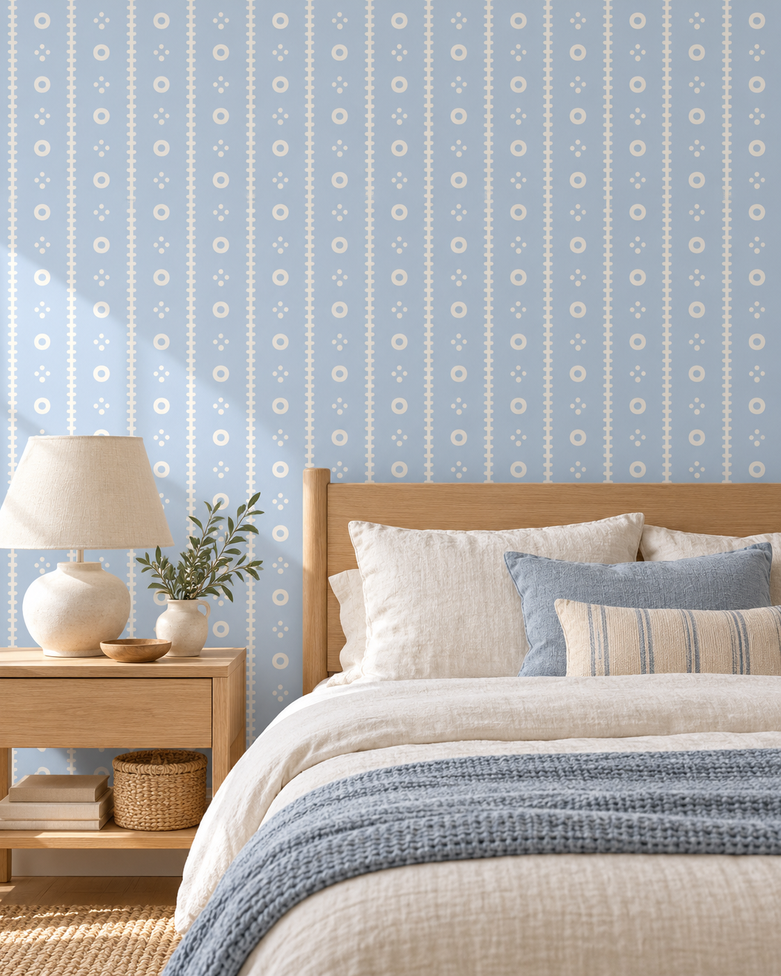 Circle Stripe Wallpaper in a styled interior