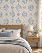 Floral Trellis Wallpaper in a styled interior