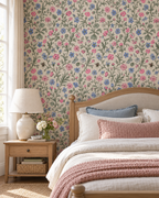 Garden Botanical Wallpaper in a styled interior