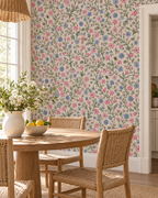 Garden Botanical Wallpaper in a styled interior