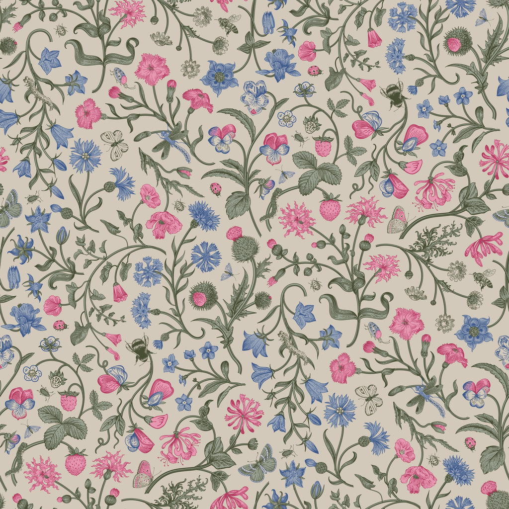 WP478 Garden Botanical Wallpaper flat pattern design