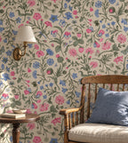 Garden Botanical Wallpaper in a styled interior
