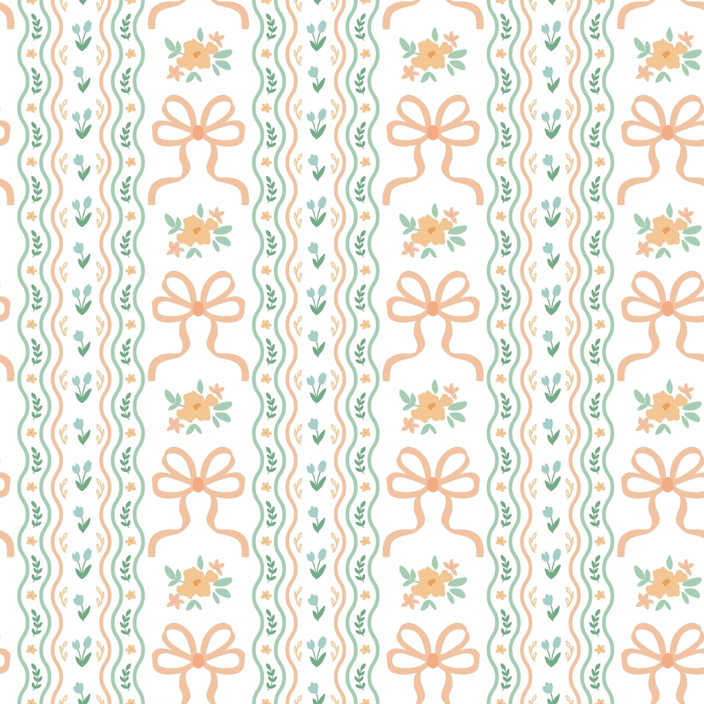 garden ribbon wallpaper, premium peel & stick, 24 inches w sample 12 inchesx12 inches, wallpaper decor