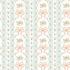 garden ribbon wallpaper, premium peel & stick, 24 inches w sample 12 inchesx12 inches, wallpaper decor