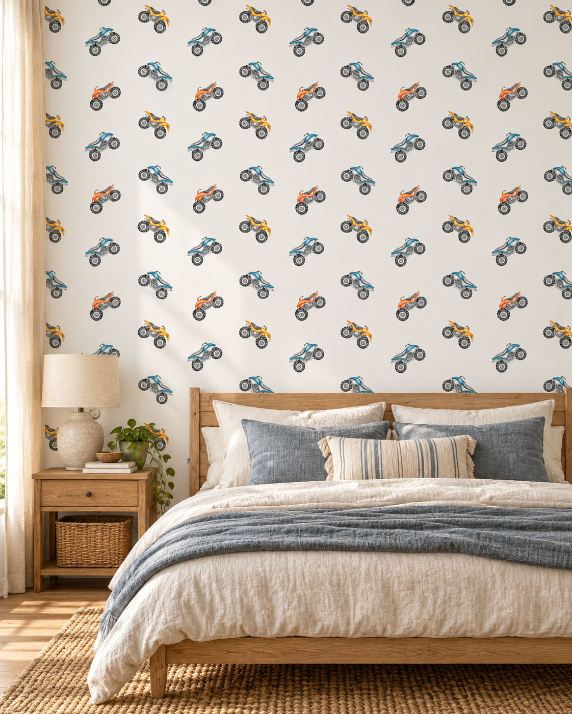 Monster Truck Wallpaper in a styled interior