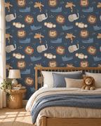 Midnight Jungle Wallpaper in a styled interior