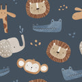 WP493 Midnight Jungle Wallpaper flat pattern design