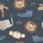 WP493 Midnight Jungle Wallpaper flat pattern design