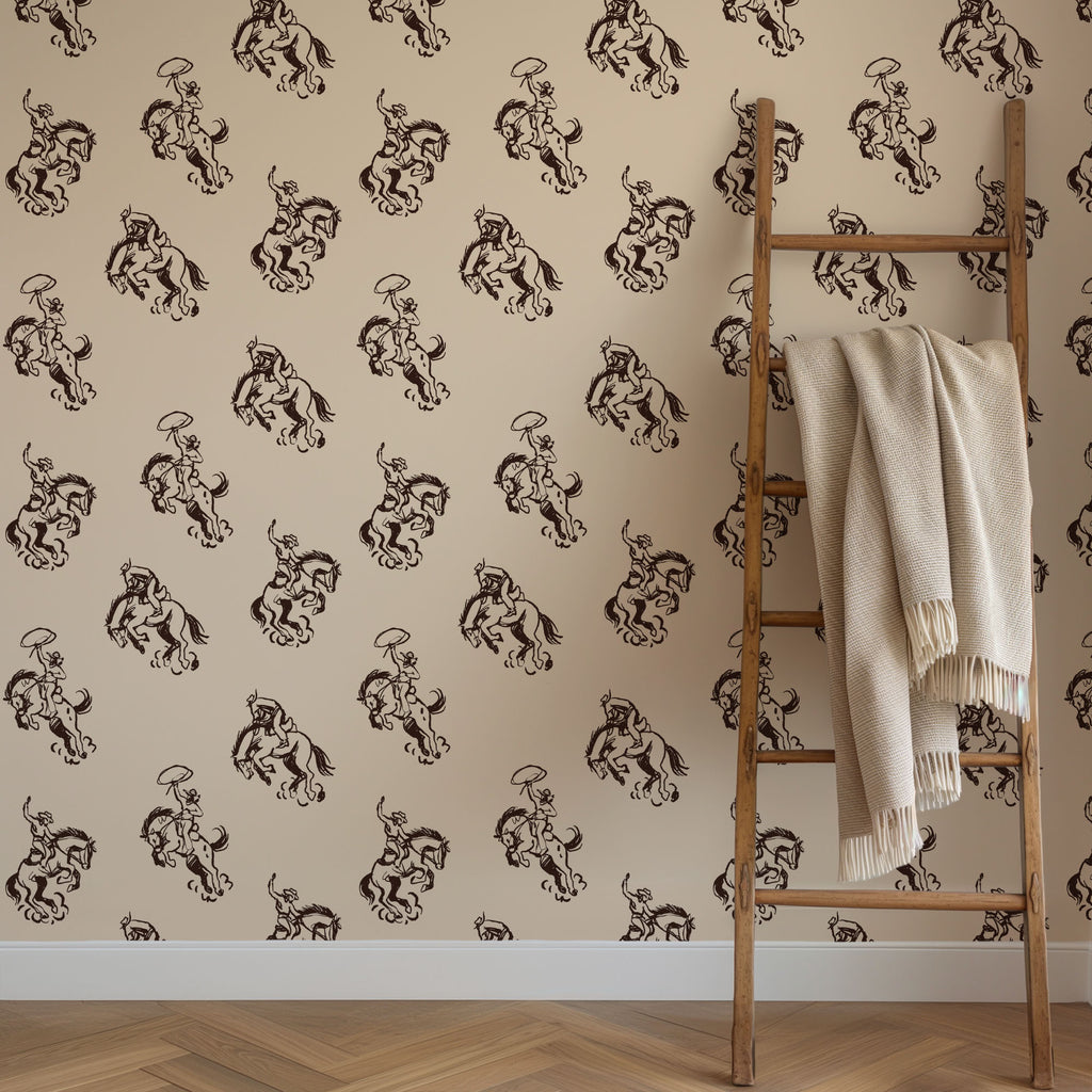 Rodeo Cowboy Wallpaper styled room view 2