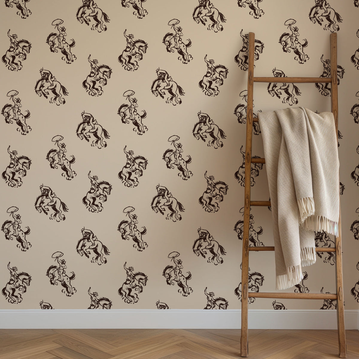 Rodeo Cowboy Wallpaper styled room view 2