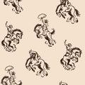 WP500 Rodeo Cowboy Wallpaper flat pattern design