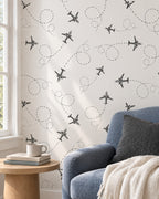 Paper Flight Wallpaper styled room view 4