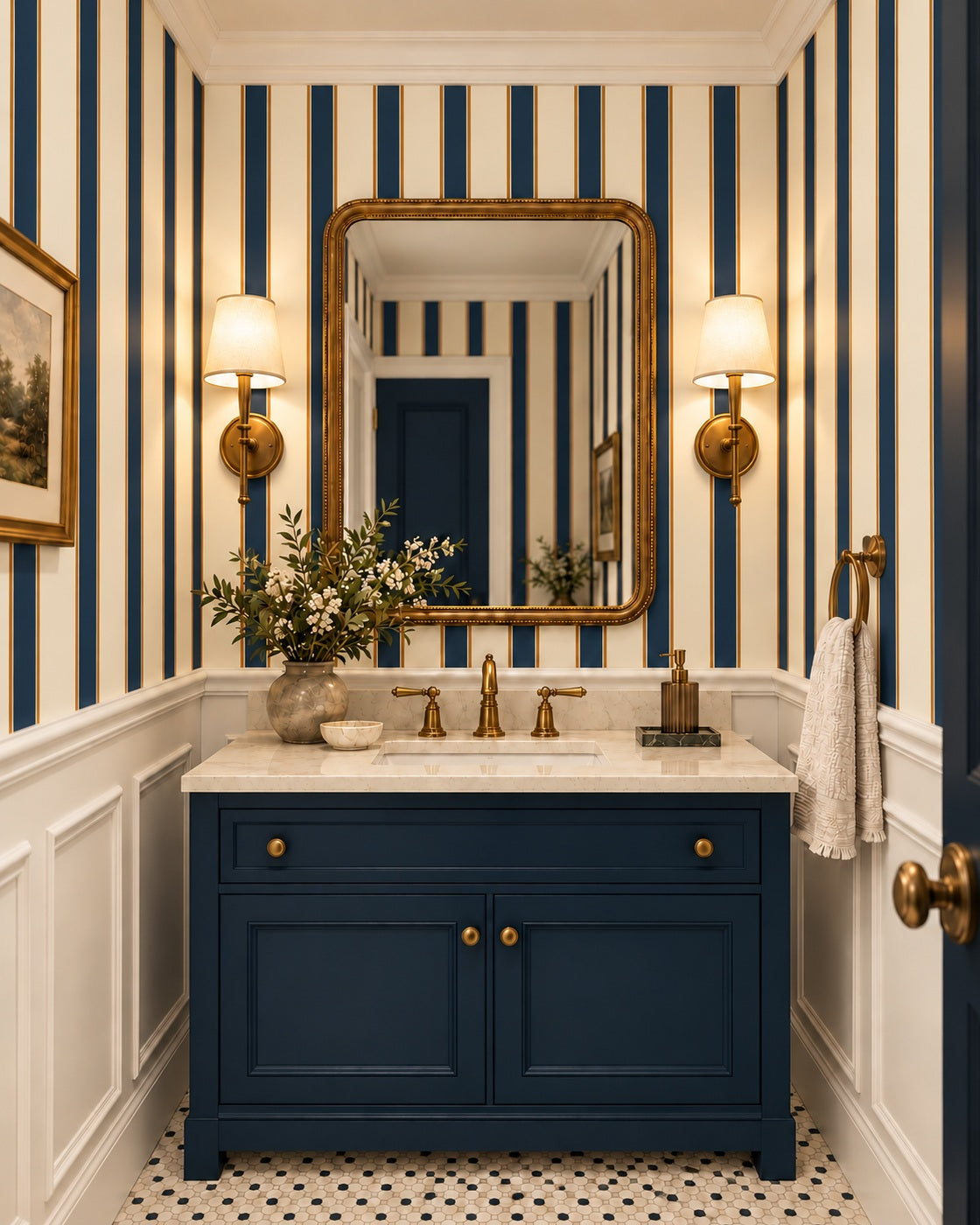 Harbor Heritage Wallpaper styled room view 4