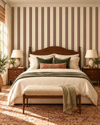 Heirloom Ticking Wallpaper styled room view 1