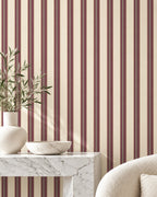 Heirloom Ticking Wallpaper styled room view 5