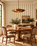 Tobacco Ticking Wallpaper styled room view 2