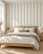 Jade Ticking Wallpaper styled room view 2