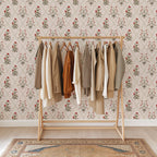 botanic trellis wallpaper, premium peel & stick, 12 inchesx12 inches sample, floral; pink, wallpaper decor