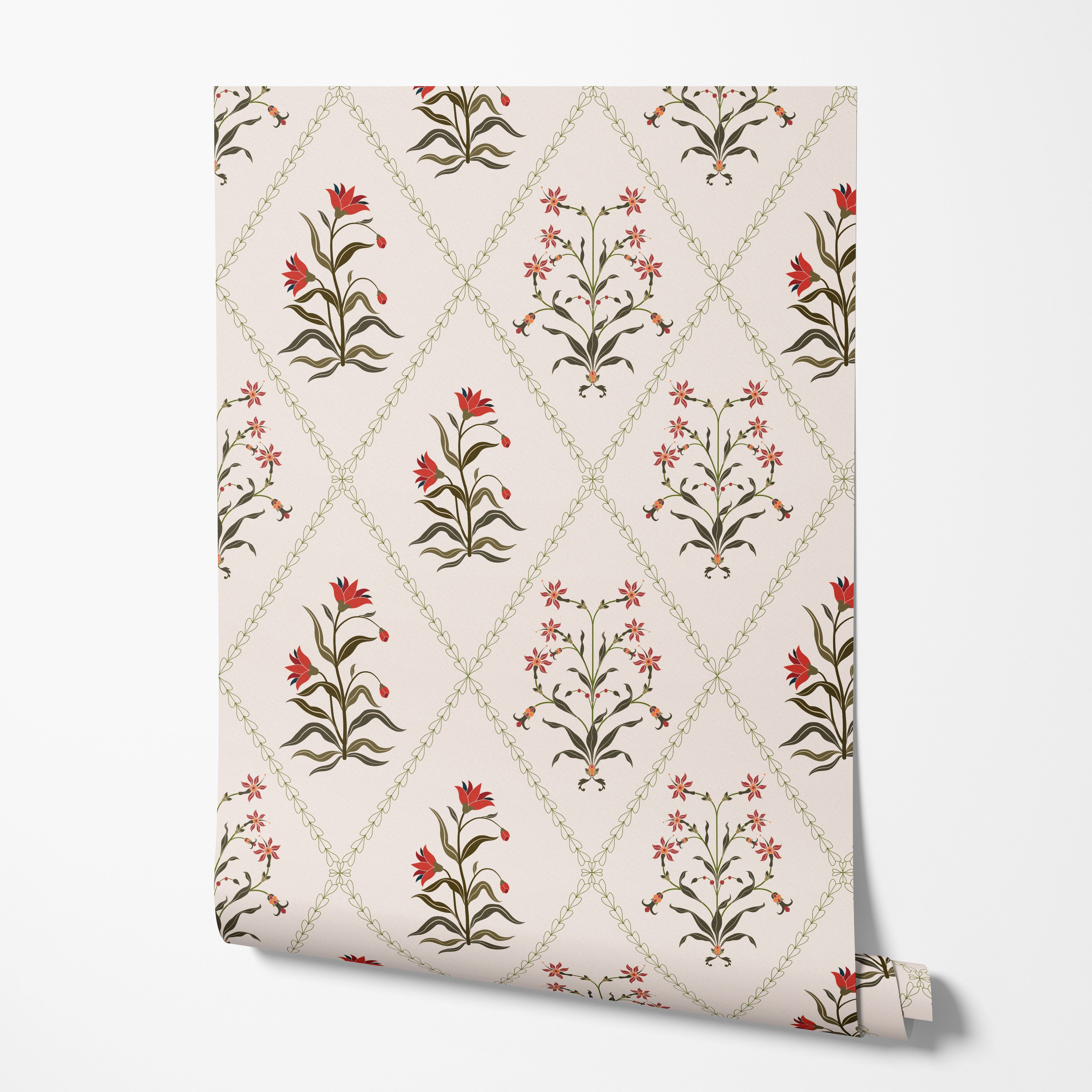 Botanic Trellis (L) Wallpaper